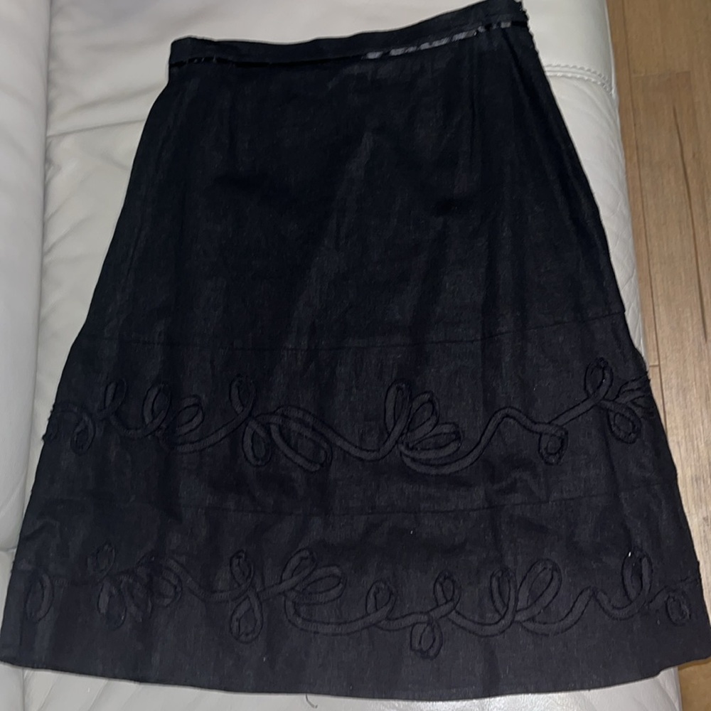 Emanuel Ungaro Linen Blend Embroidered Skirt Size 6 New No Tags - Picture 9 of 16